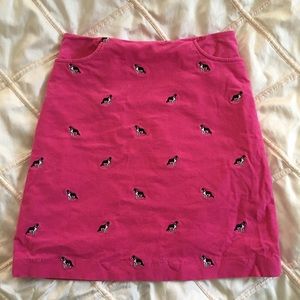 Lilly Pulitzer Pink Skirt with Boston Terrier